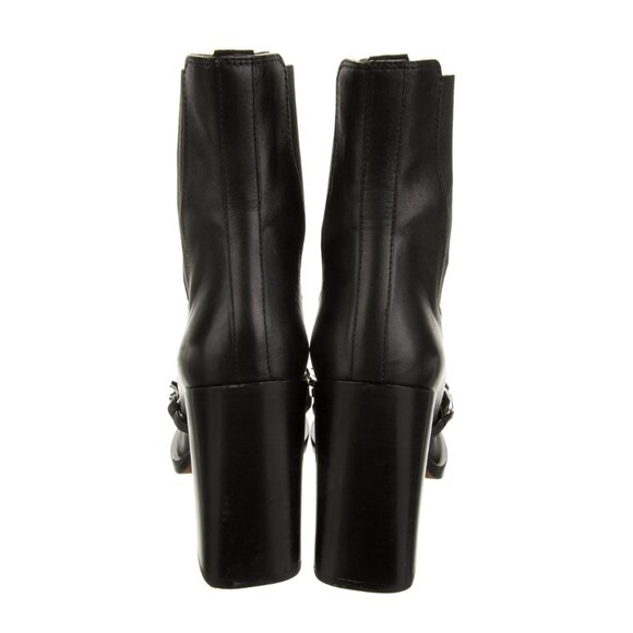 GIVENCHY Leather Chain-Link Accents Chelsea Boots Size: 7 | IT 37 - Picture 4 of 5